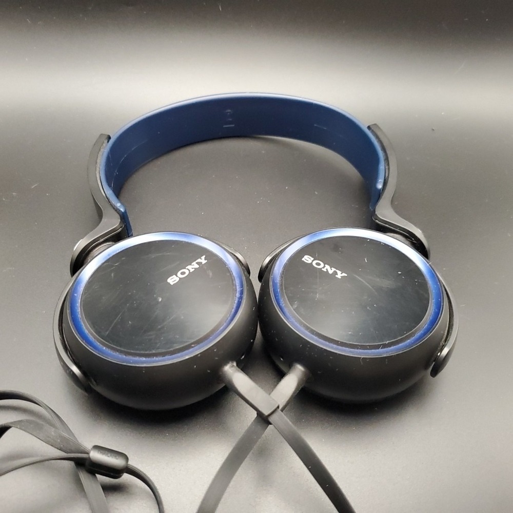 SONY MDR-XB400 Wired Stereo Headphones Black-Blue Working Great Sound